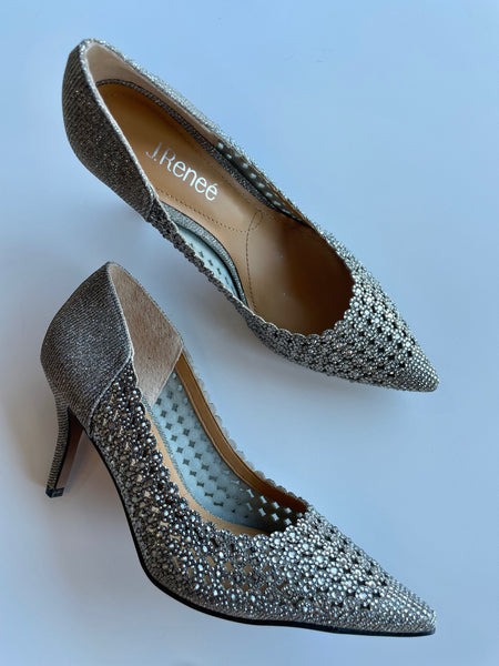 j renee silver pumps