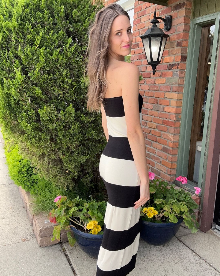 Emma Stripe Dress Black Ivory