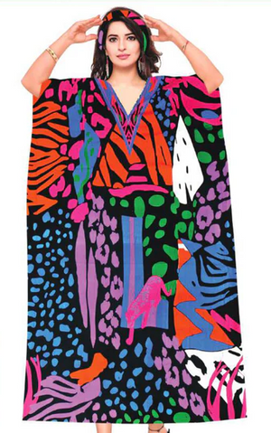 Caroline Caftan Orange Multi