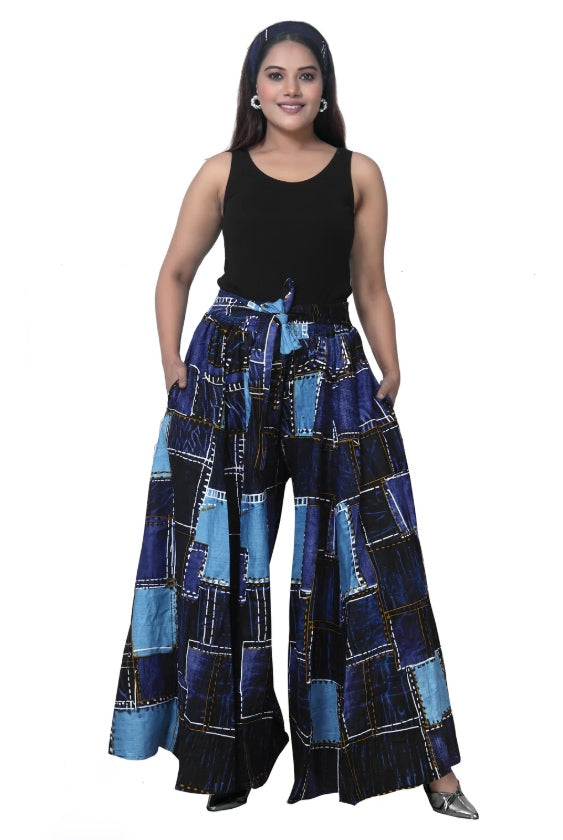 Liz Palazzo Pant Denim Multi