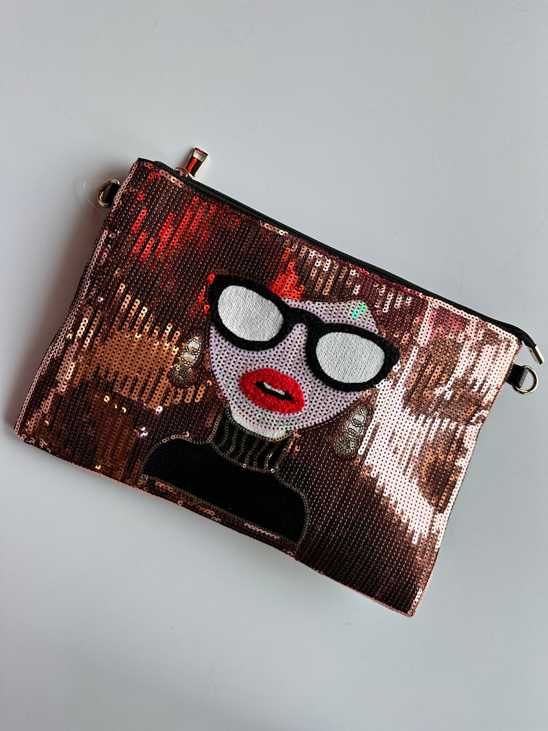 Lady Face Clutch Rose Gold