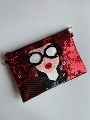 Lindsey Face Clutch Red