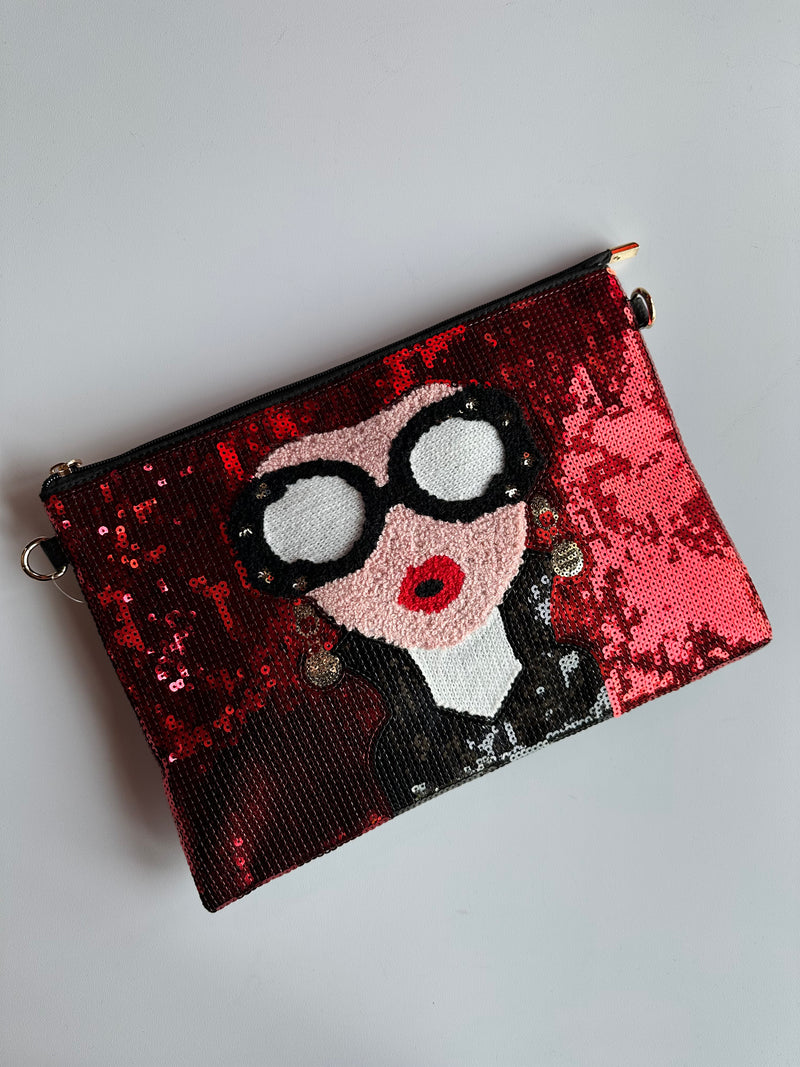 Lindsey Face Clutch Red