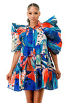 Penny Dress Blue Tropical