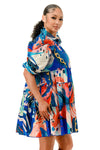 Penny Dress Blue Tropical