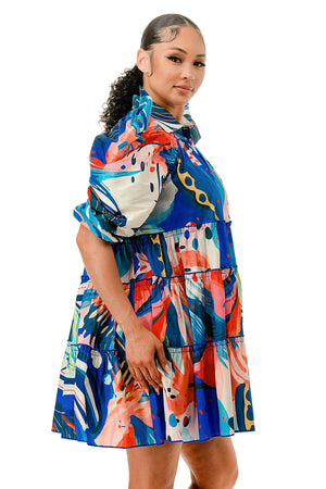 Penny Dress Blue Tropical