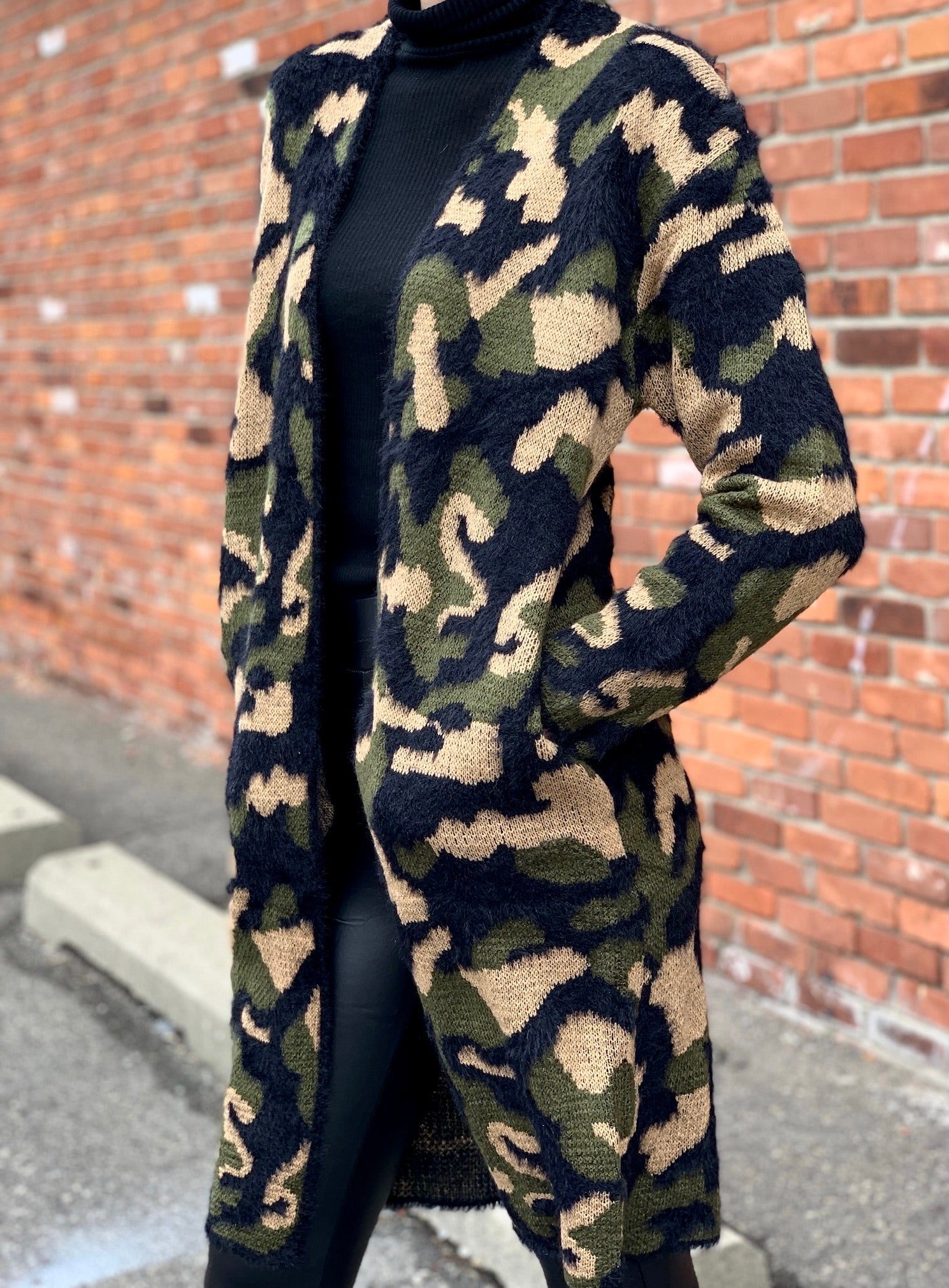 Olivia Camo Cardigan