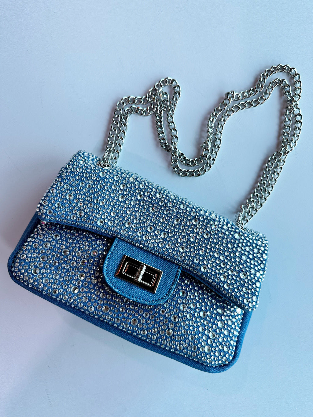 Yasmin Denim Rhinestone Bag