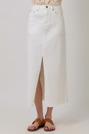 Cade Denim Skirt Off White