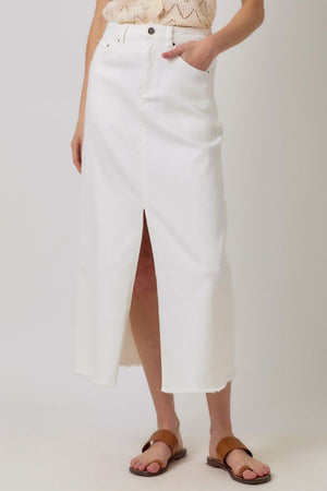 Cade Denim Skirt Off White