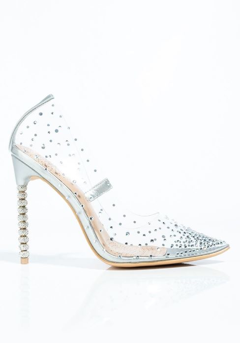 Pointy Toe Silver-Lak Pump Heels